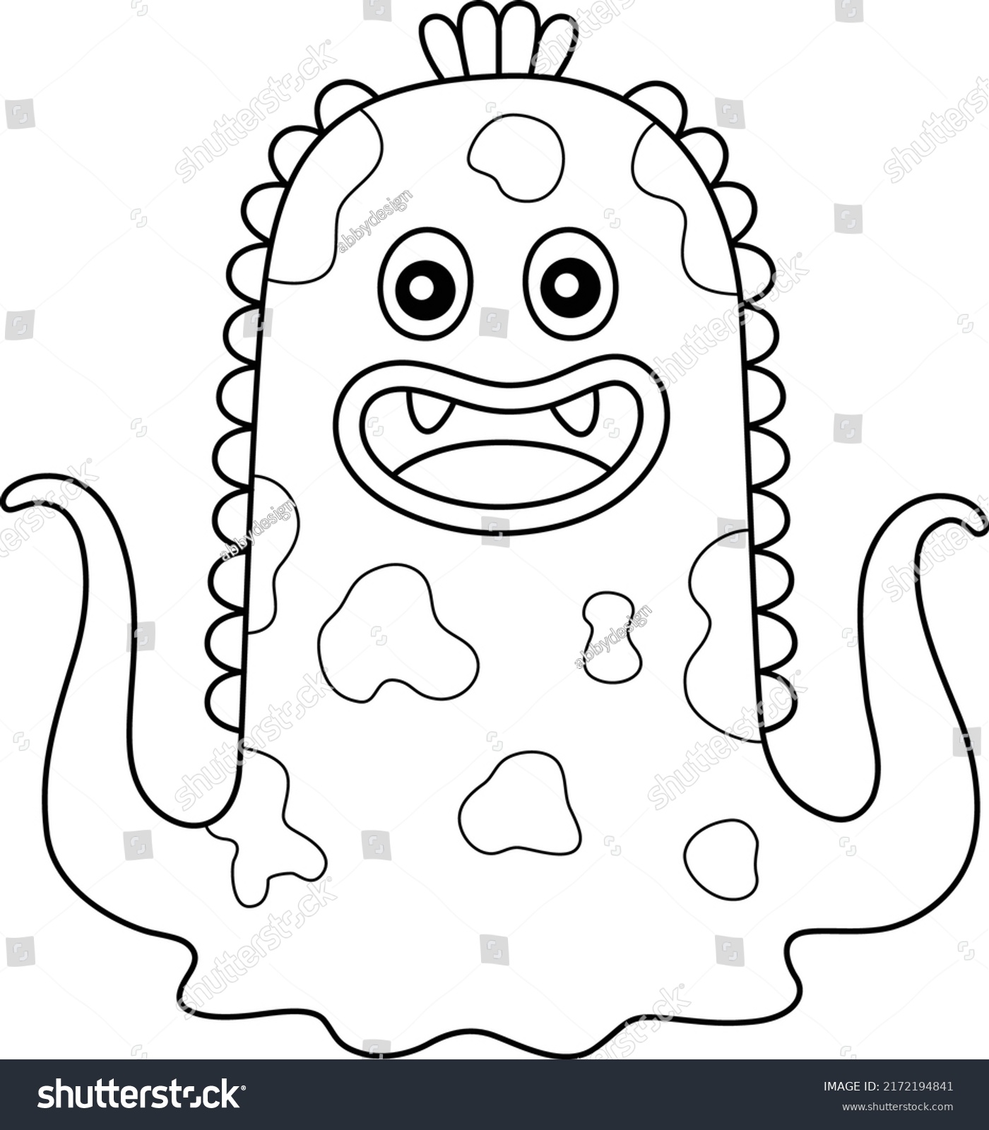 Monster Octopus Coloring Page Kids Stock Vector (Royalty Free ...