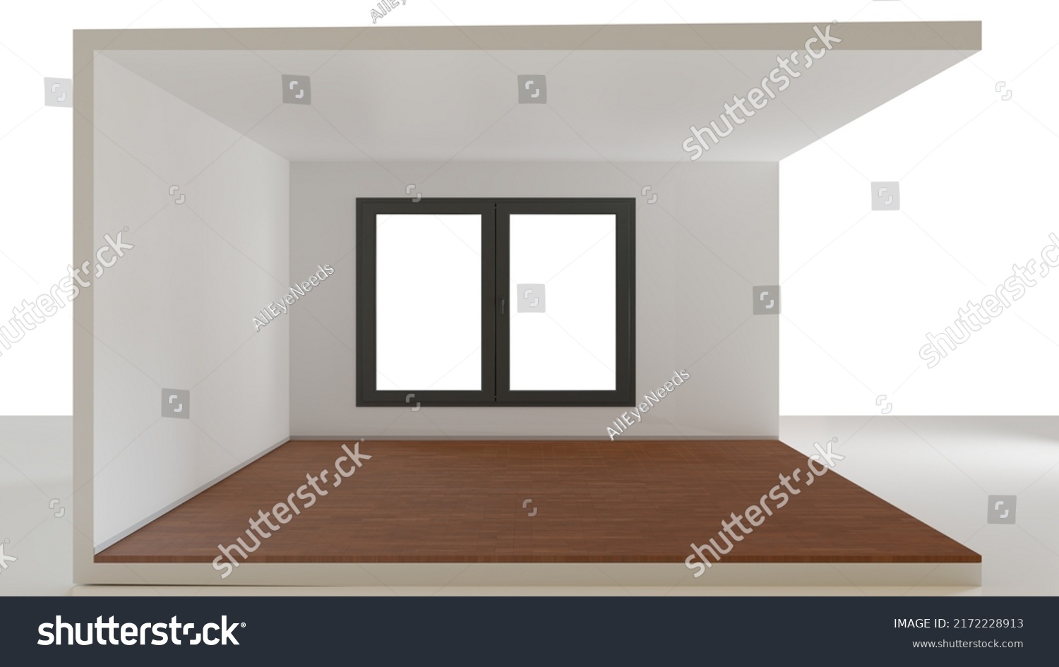 Front View Interior Design Empty Room Stock Illustration 2172228913 ...