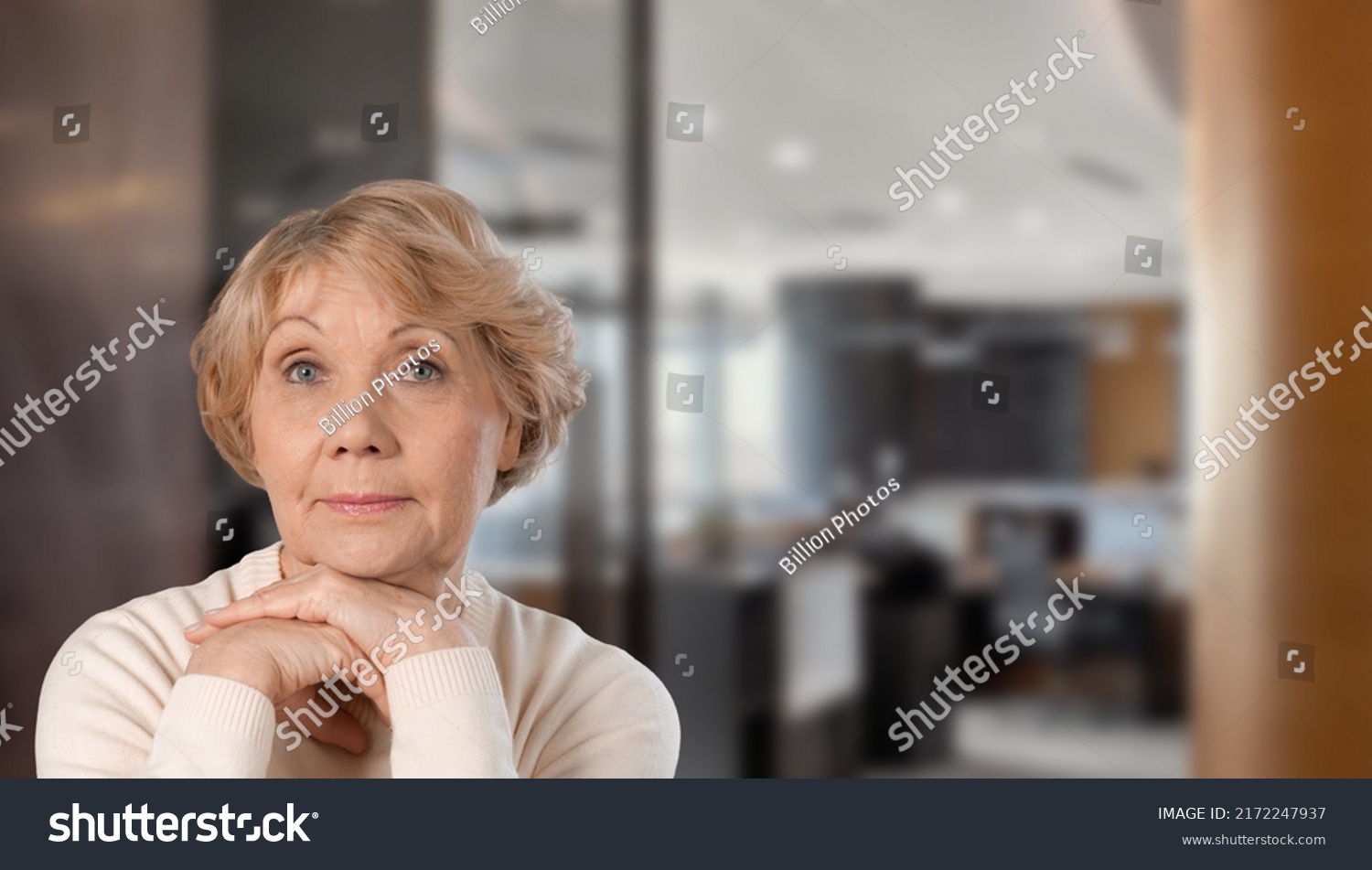 Thoughtful Bored Older Woman Looking Window Stock Photo 2172247937 ...