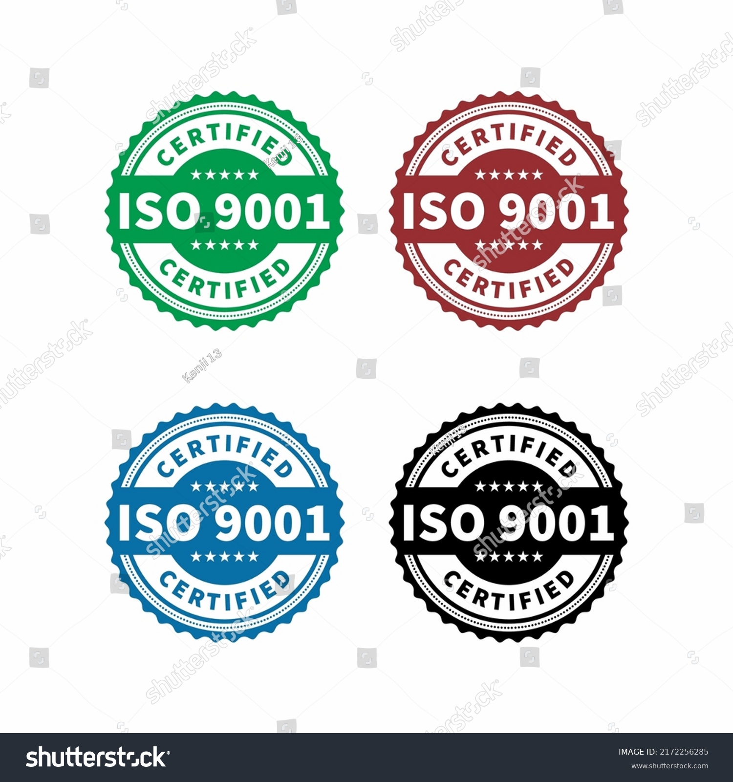 Set Iso 9001 Certified Badge Icon Stock Vector (Royalty Free ...