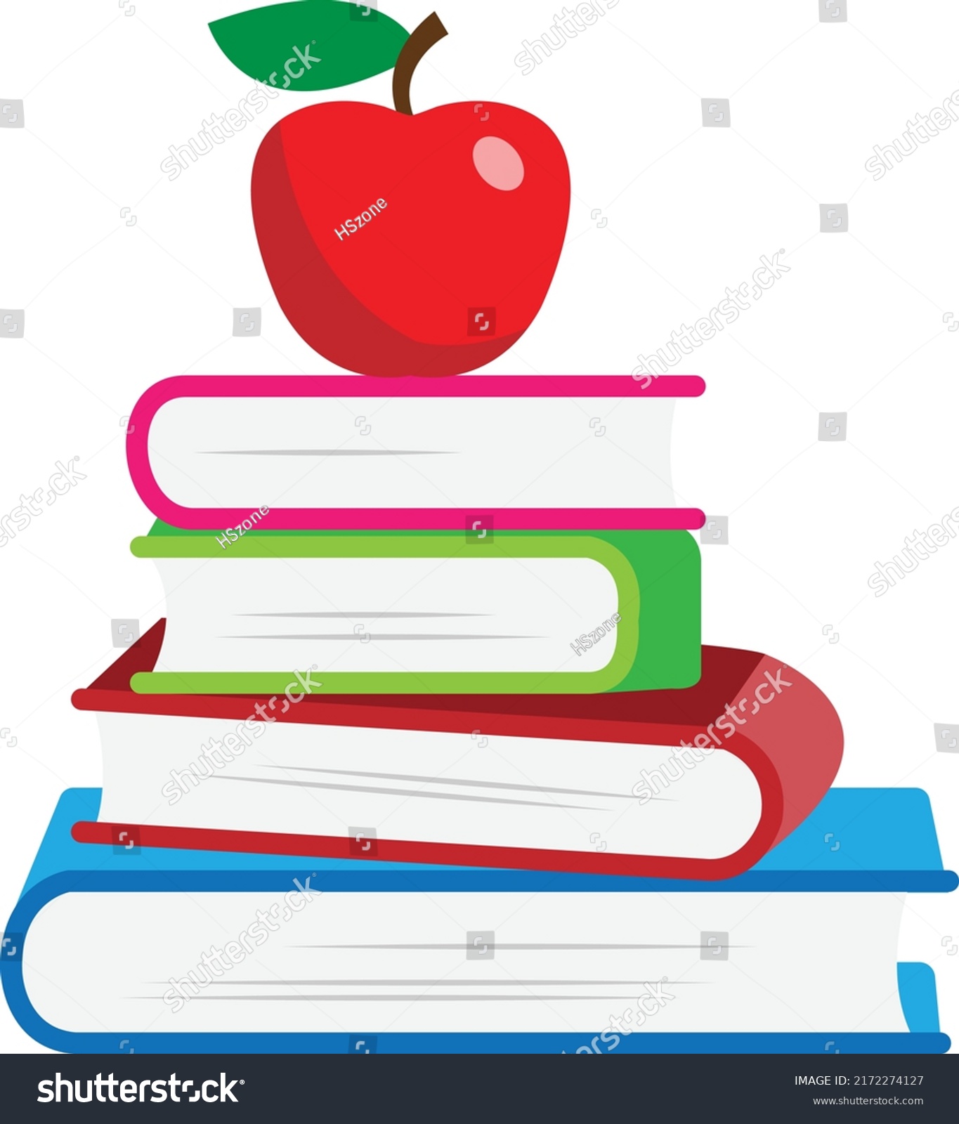 Books Apple Vector Illustration Book Lover Stock Vector (Royalty Free ...