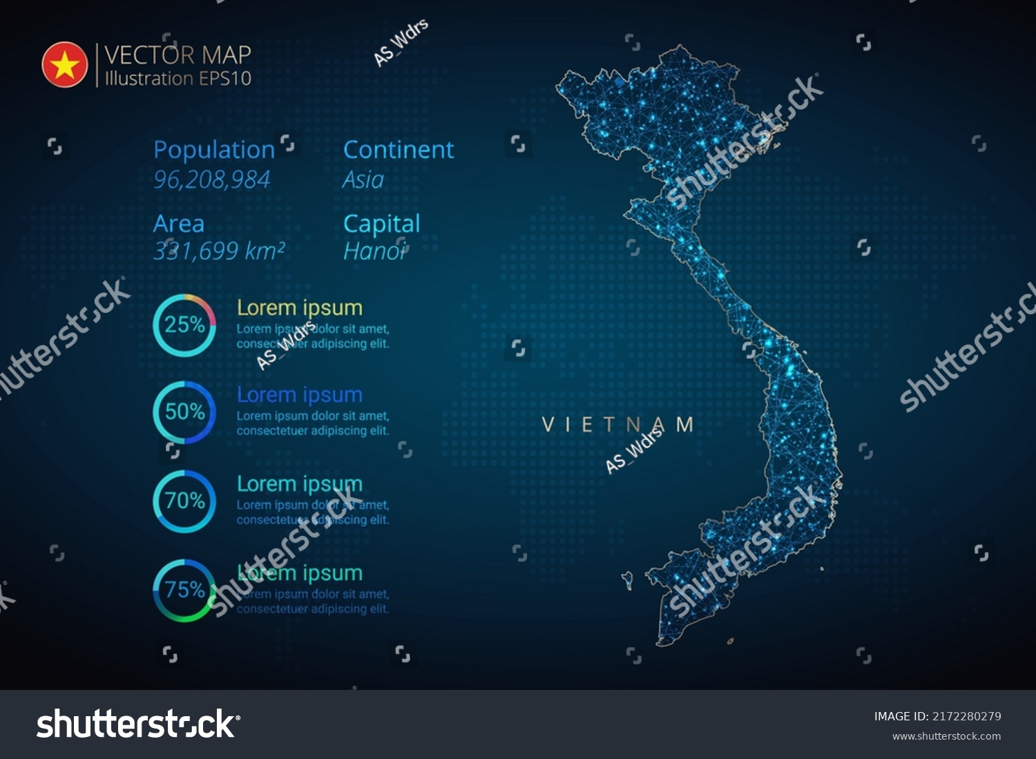 Vietnam Map Infographics Vector Template Abstract Stock Vector (Royalty ...