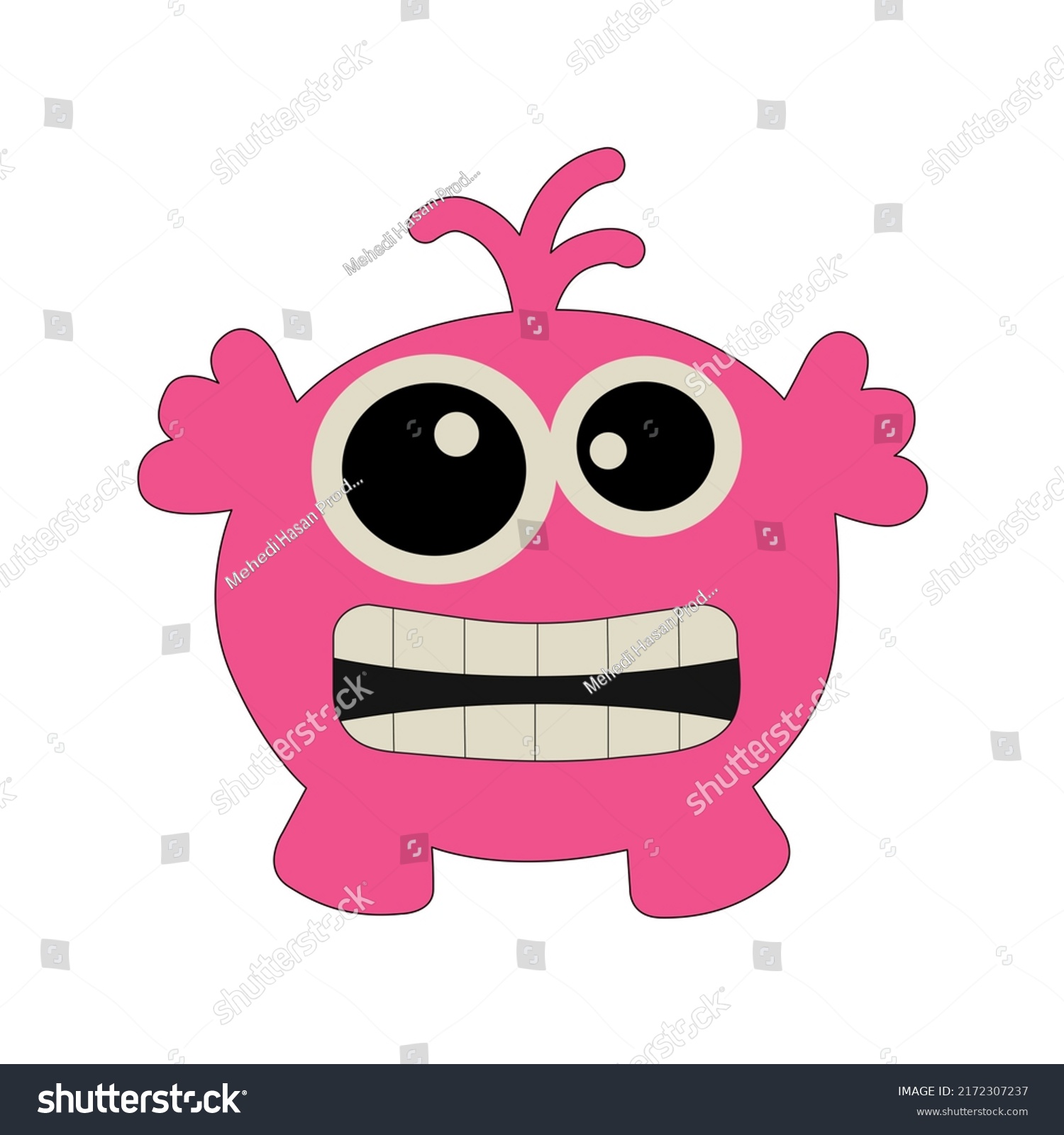 Cute Happy Monster Coloring Illustration Kids Stock Illustration ...