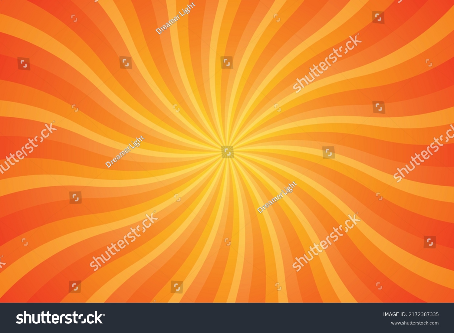 Orange Sunburst Pattern Background Rays Radial Stock Vector Royalty