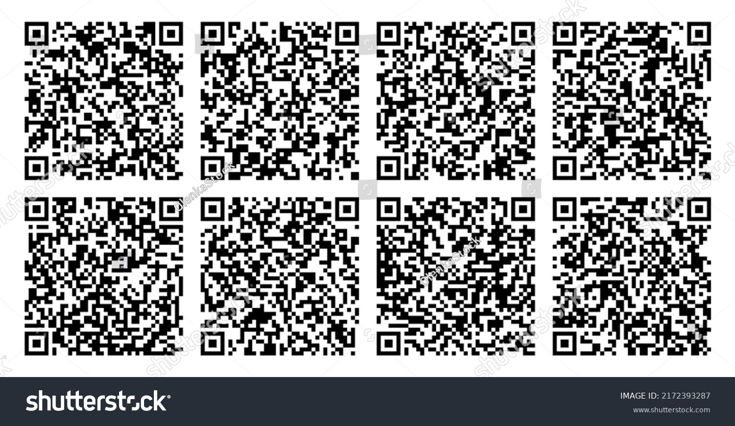 Big Set Qr Codes Sample Vector Stock Vector (Royalty Free) 2172393287 ...