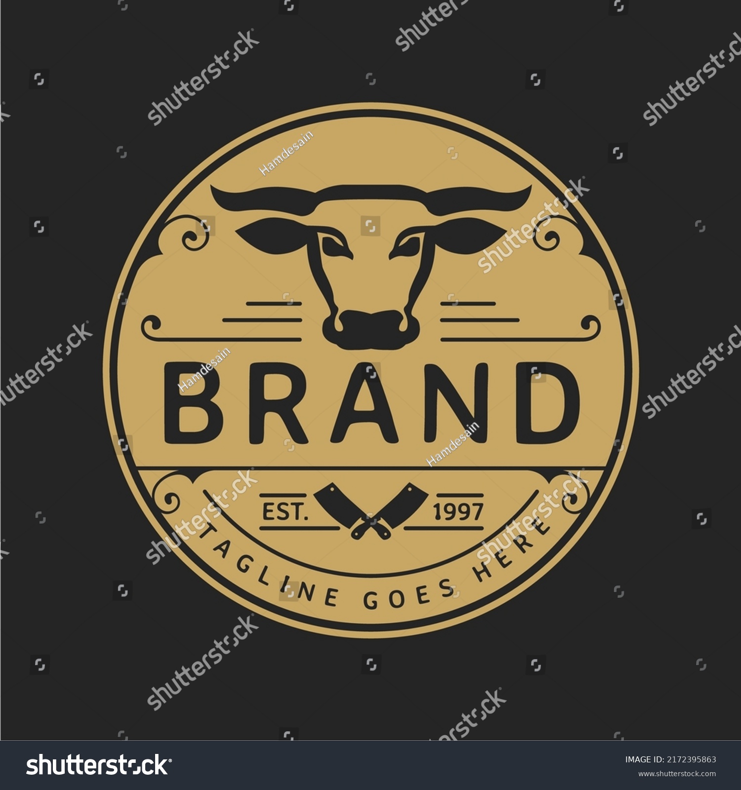 Retro Beef Butcher Shop Logo Design Stock Vector (Royalty Free ...