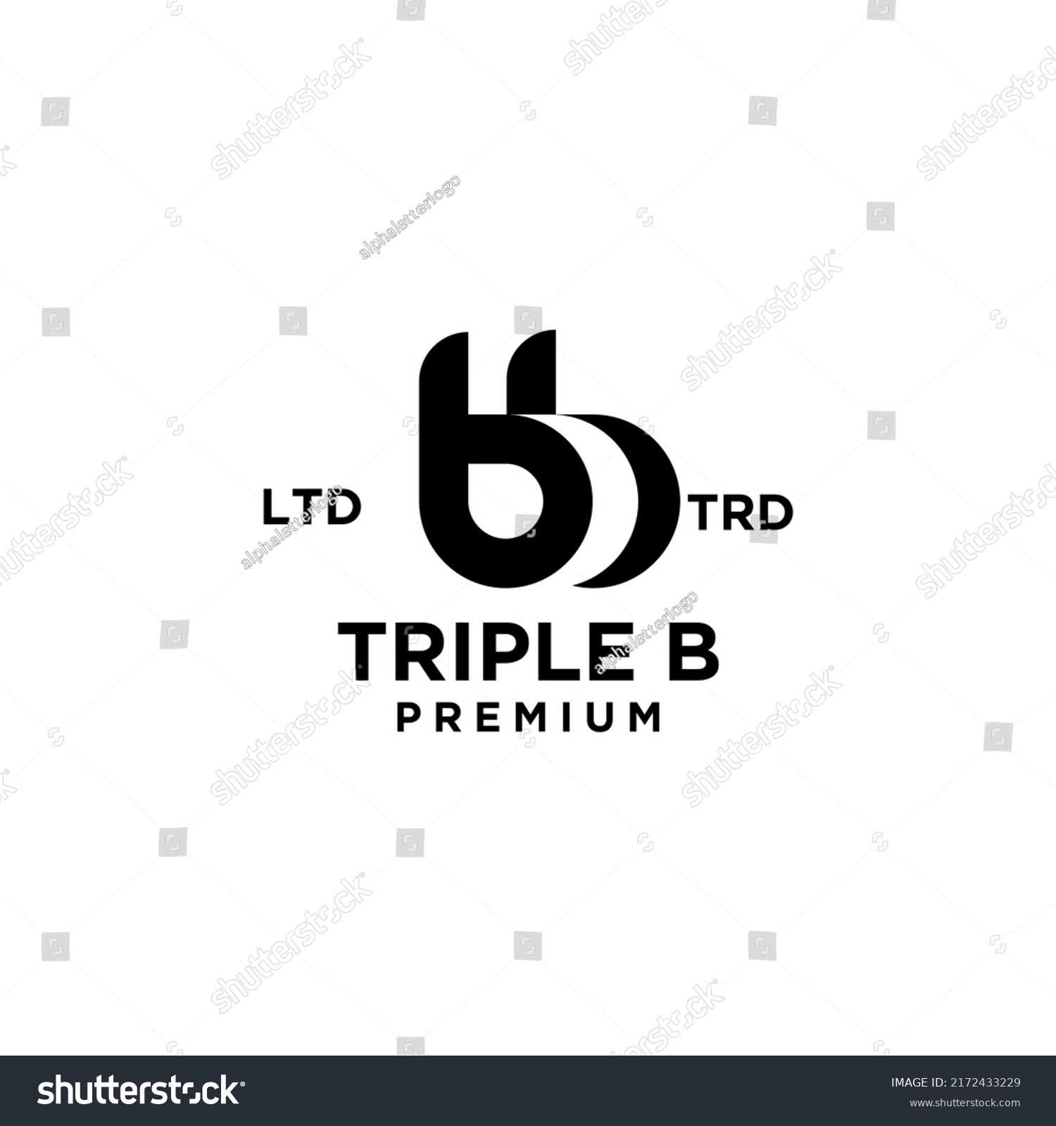 Triple B Bbb Letter Logo Icon Stock Vector (Royalty Free) 2172433229 ...