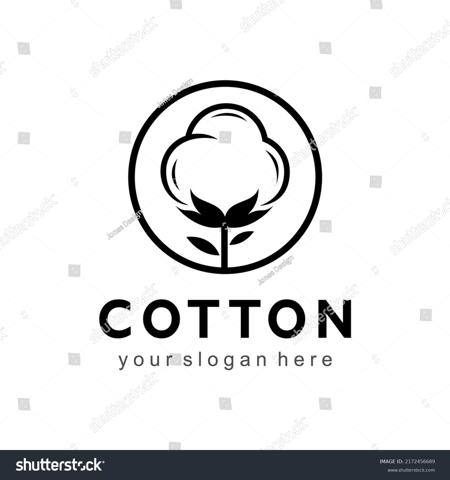 Abstract Cotton Logo Vector Template Stock Vector (Royalty Free ...