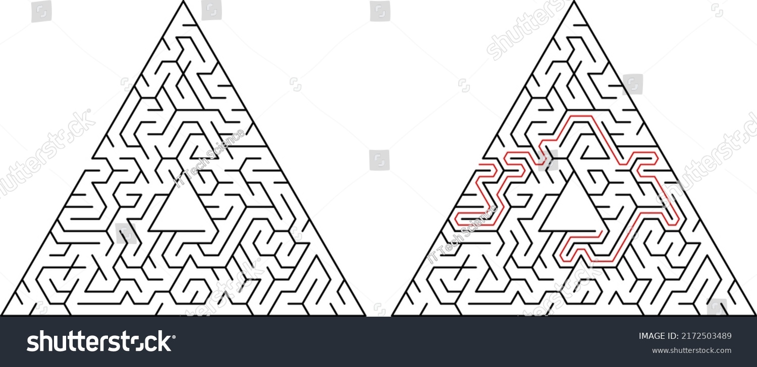 Maze Labyrinth Kids Solution Puzzle Logic Stock Vector (Royalty Free