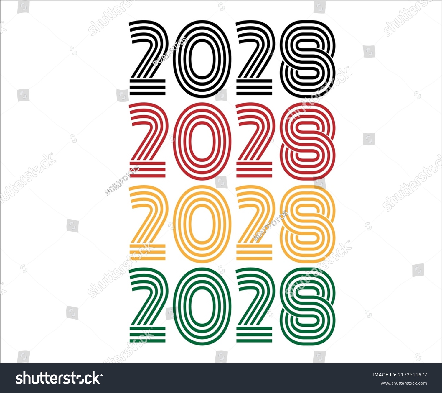 Year 2028 Retro Font Vector Year Stock Vector (Royalty Free) 2172511677 ...