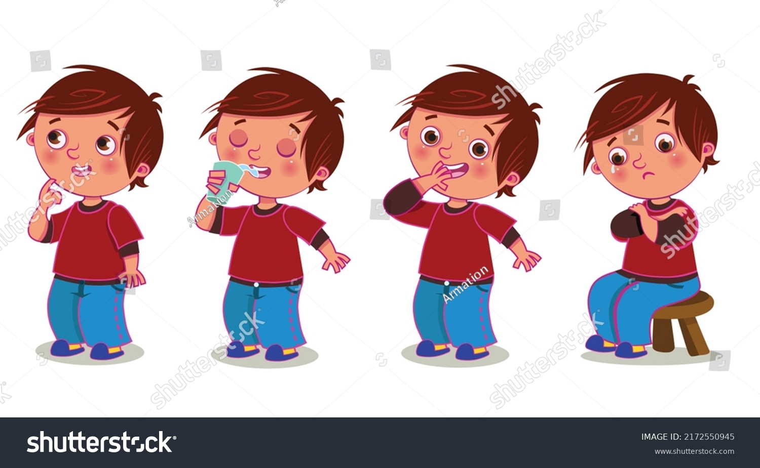 little-boy-different-poses-cartoon-little-stock-vector-royalty-free