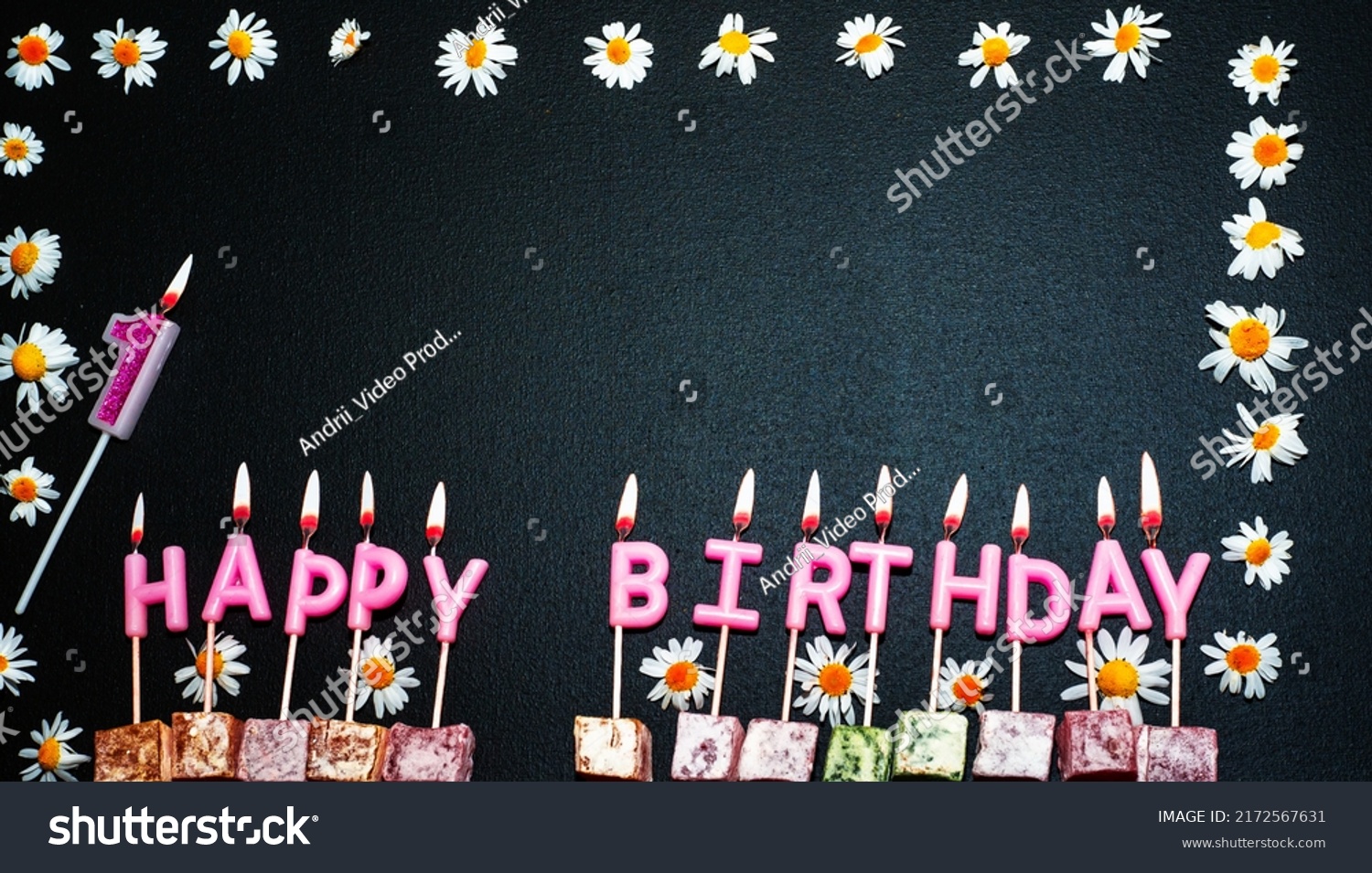 Happy Birthday Background Number 1 Copy Stock Photo 2172567631