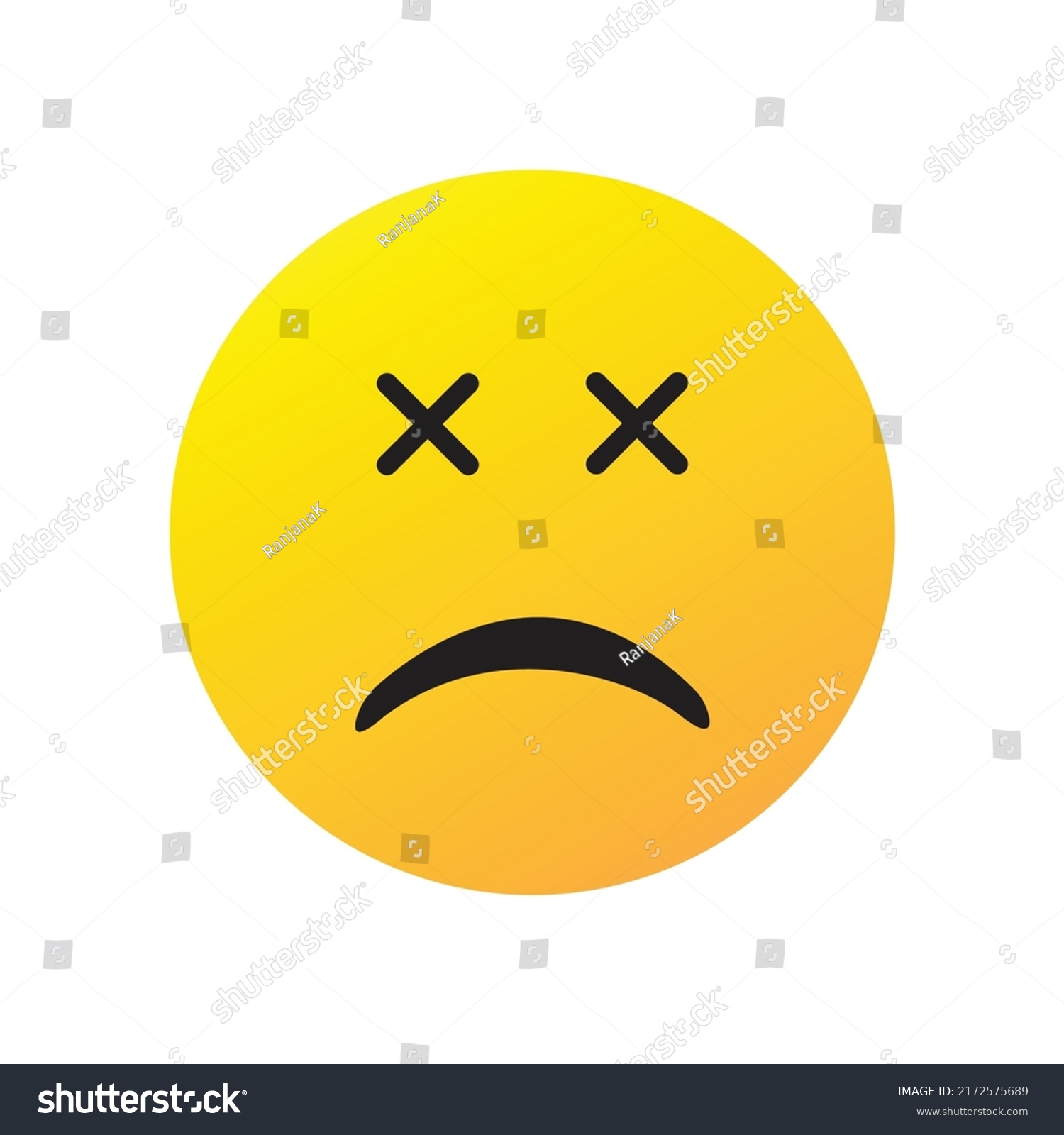 Yellow Color Unhappy Rejected Face Reaction Stock Vector (Royalty Free ...