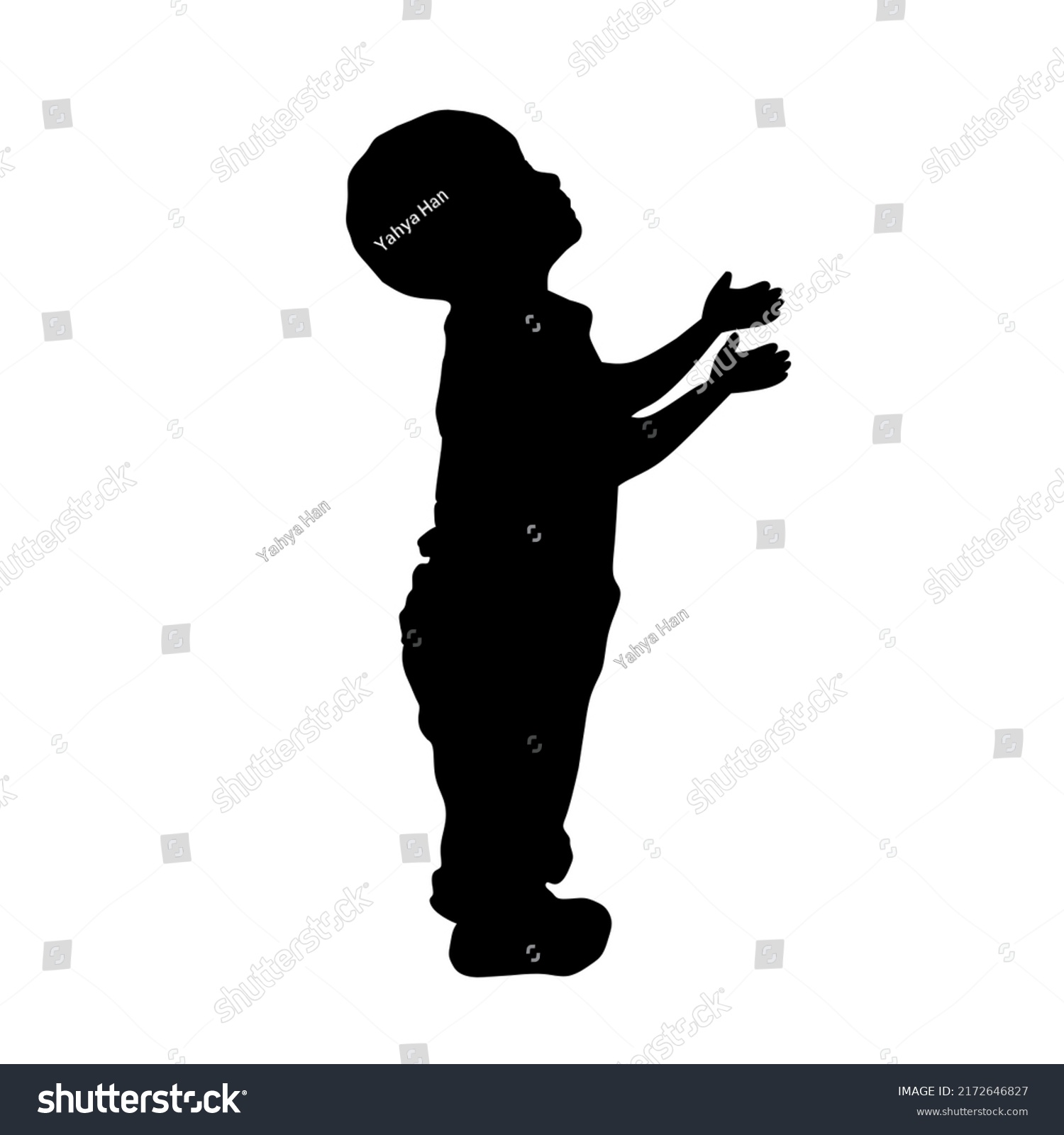 Illustration Little Boy Standing Praying Stock Illustration 2172646827 ...