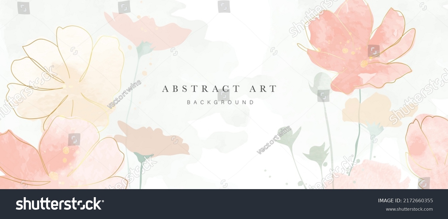 Spring Floral Watercolor Vector Background Luxury Stock Vector Royalty