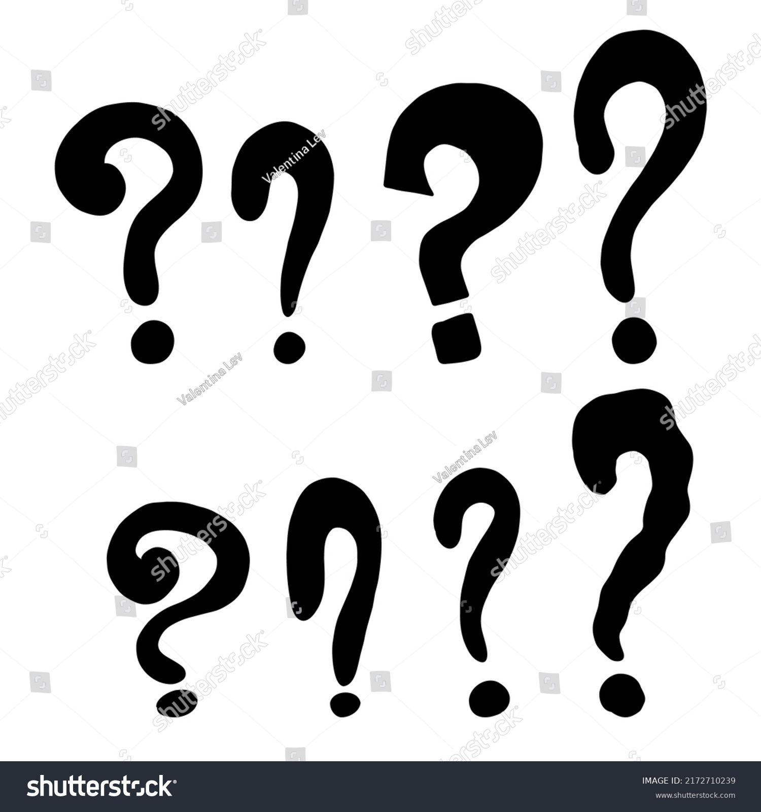 Hand Drawn Question Marks Doodle Ask Stock Vector Royalty Free 2172710239 Shutterstock 