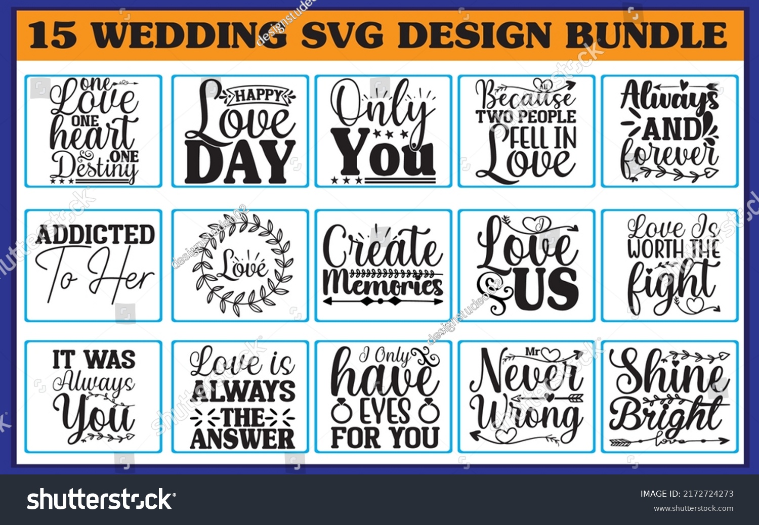 Wedding Quotes Svg Designs Bundlevector File Stock Vector (Royalty Free ...