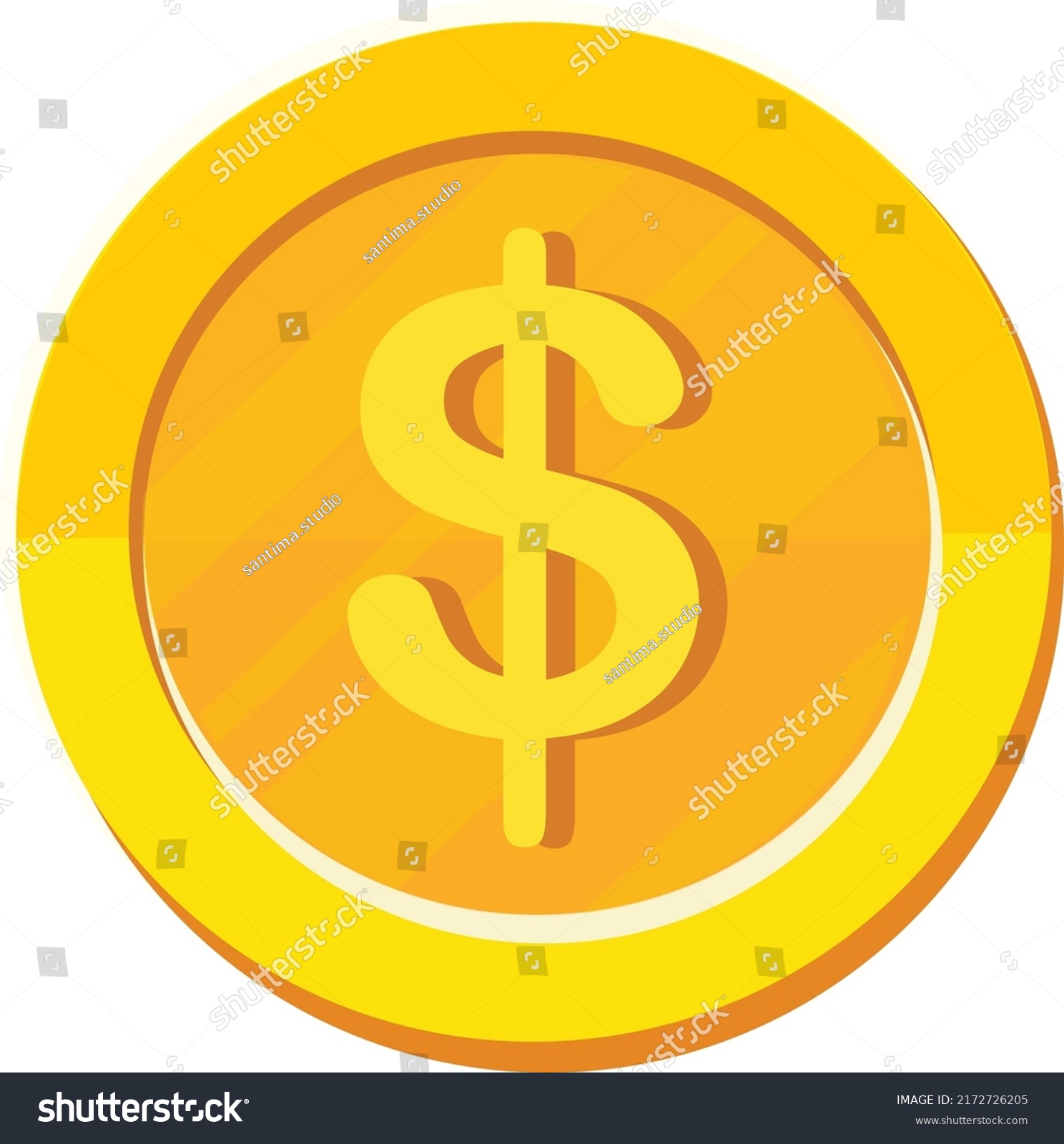 Dollar Gold Coin Vector Illustration Stock Vector (royalty Free 