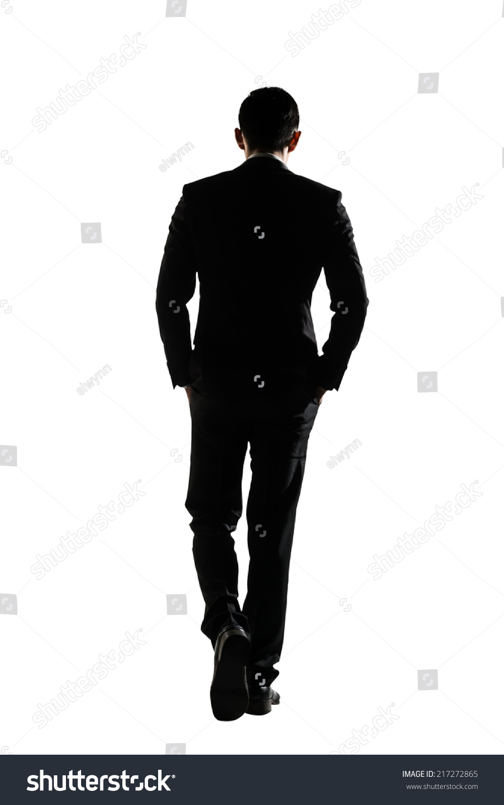 Silhouette Asian Business Man Walk Confidence Stock Photo 217272865 ...