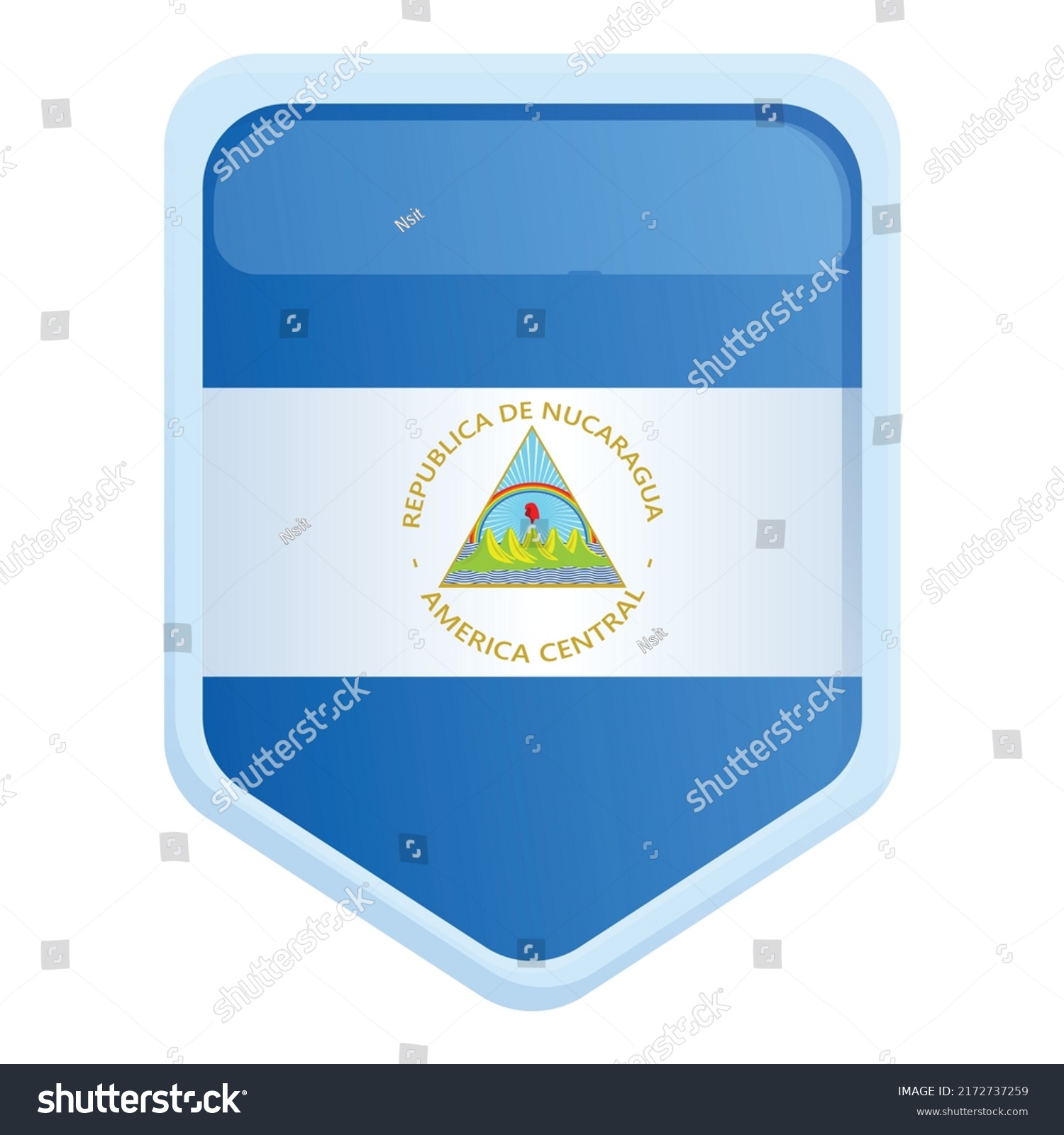 Nicaragua Flag Emblem Icon Cartoon Vector Stock Vector (Royalty Free ...