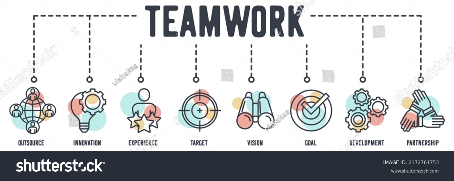 Team Work Banner Web Icon Outsource Stock Vector (Royalty Free ...