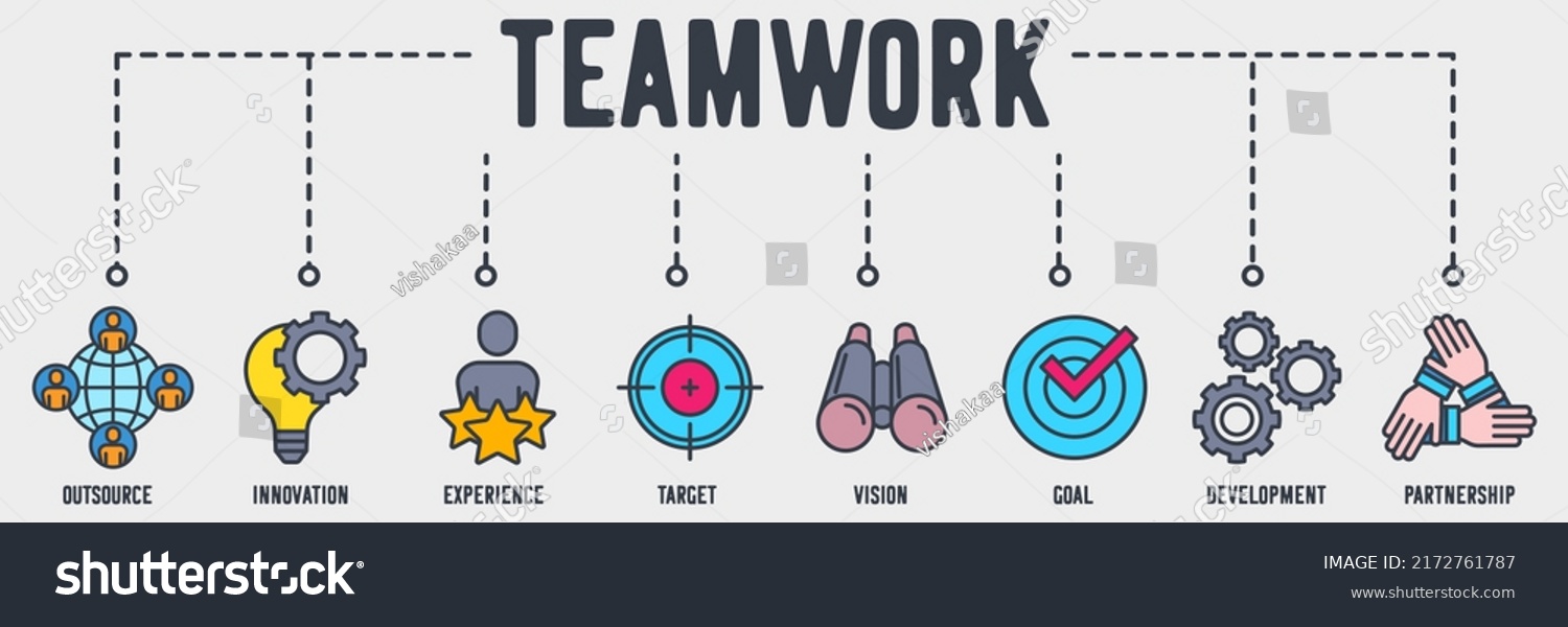 Team Work Banner Web Icon Outsource Stock Vector (Royalty Free ...