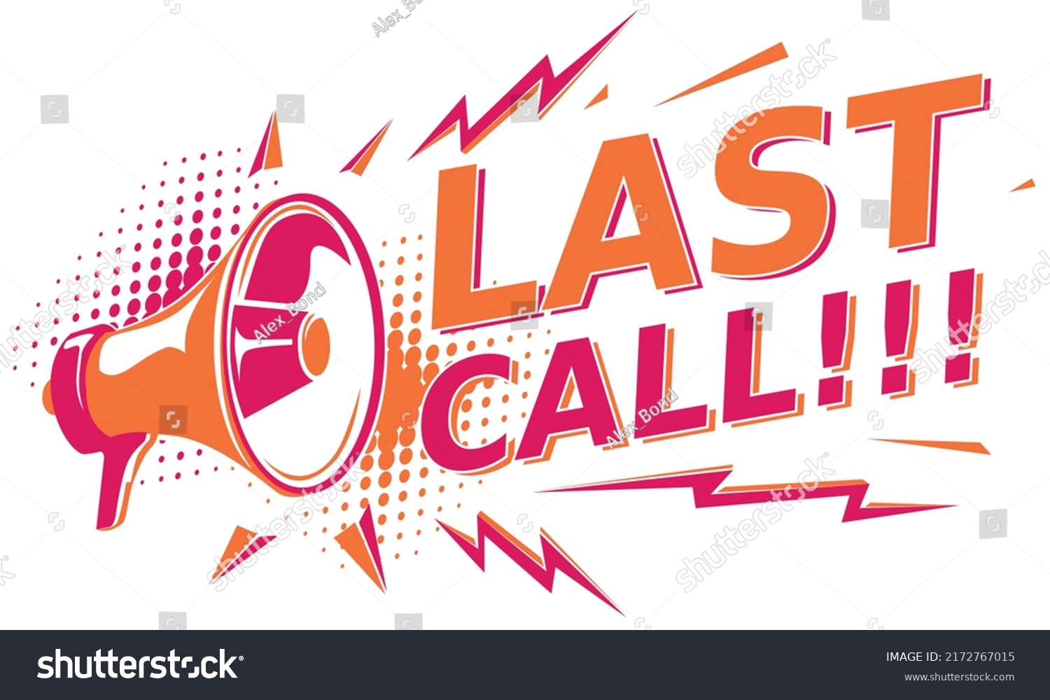 Last Call Advertising Sign Megaphone Stock Vector (Royalty Free ...