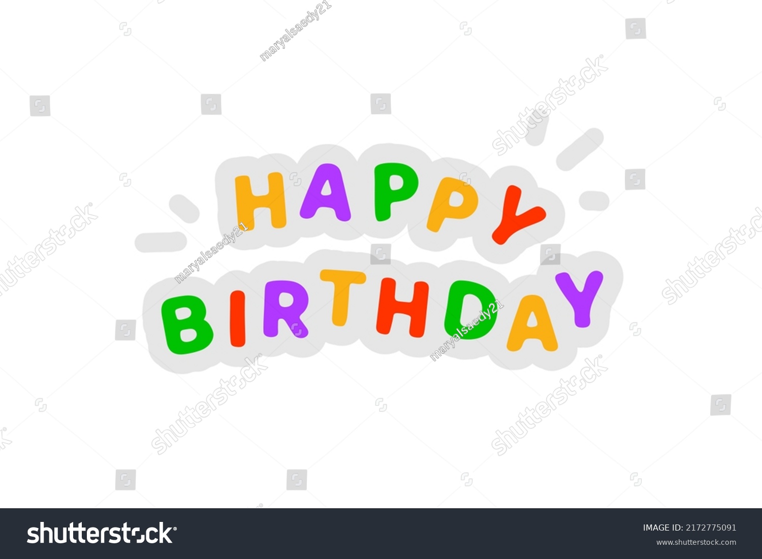 Happy Birthday Card Design Poster Stock Illustration 2172775091 ...