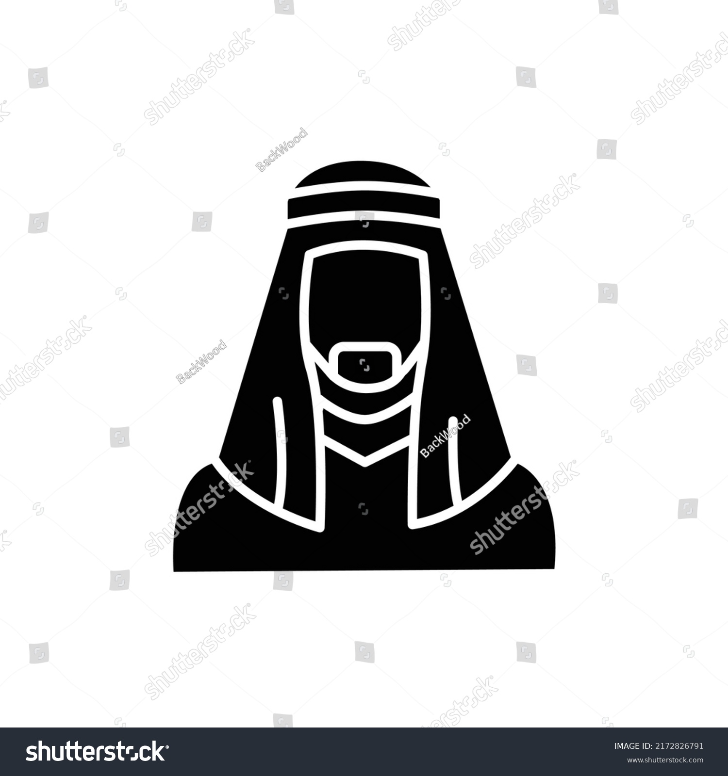 Arabic Man Traditional Muslim Keffiyeh Line Stock Vector (Royalty Free ...