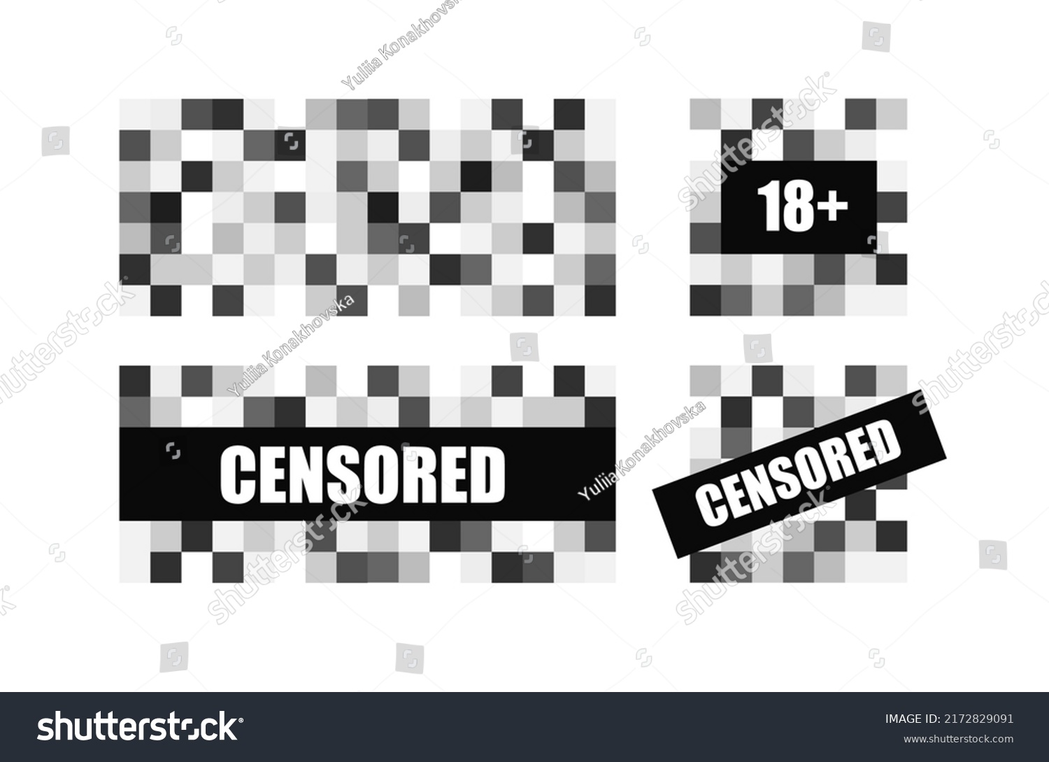 Pixel Censored Signs Set Censorship Black Stock Vector (Royalty Free ...