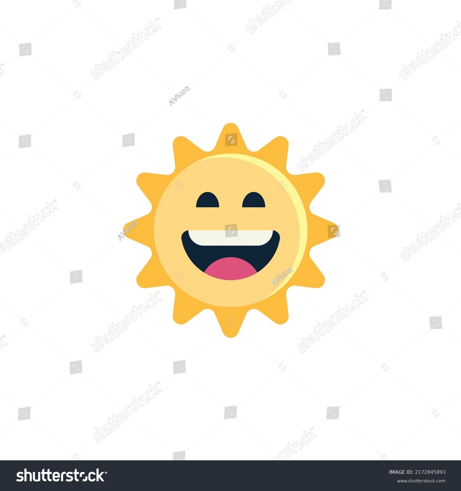 Sun Grinning Face Smiling Eyes Emoticon Stock Vector (Royalty Free ...