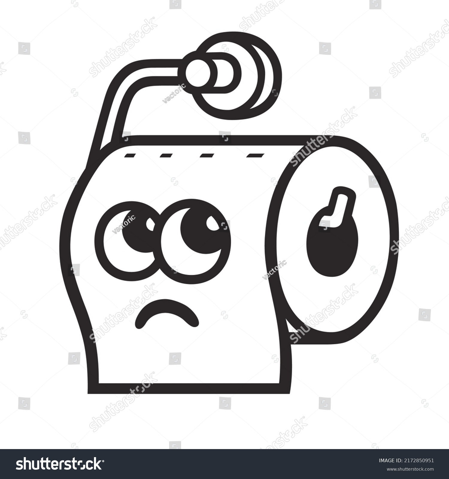 Cartoon Toilet Paper Sad Face Stock Vector (Royalty Free) 2172850951 ...