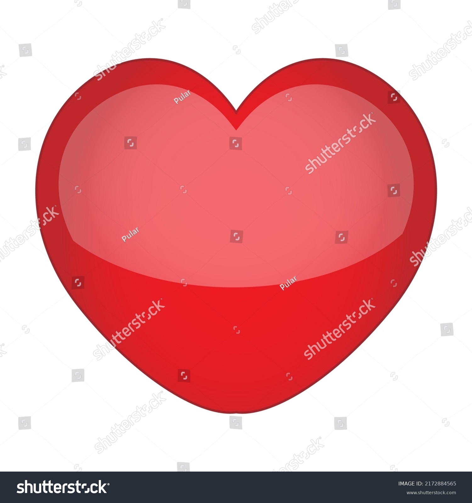 Glossy Red Heart White Background Vector Stock Vector Royalty Free