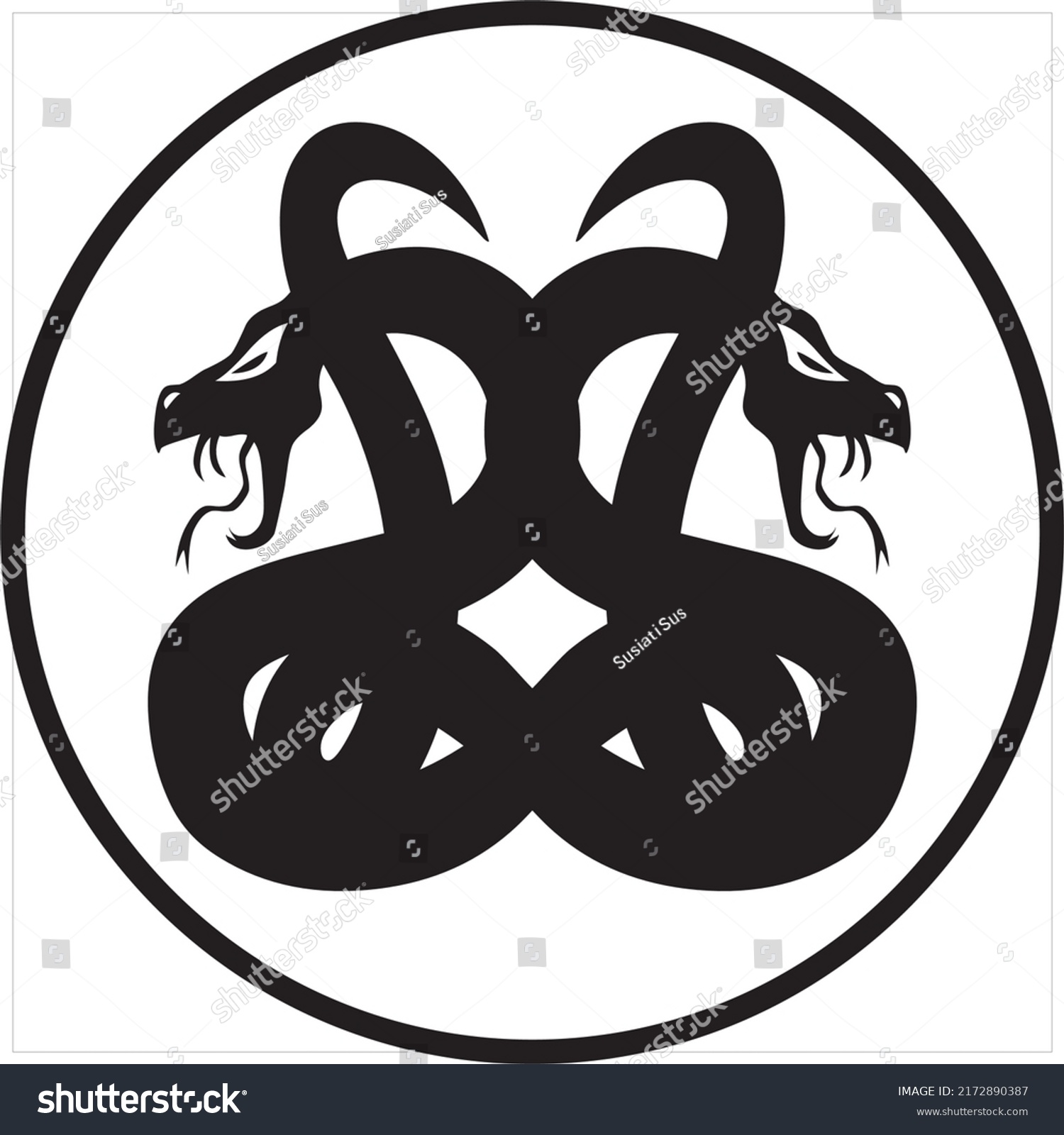 Vector Image Snake Silhouette Logo Black Stock Vector (Royalty Free ...