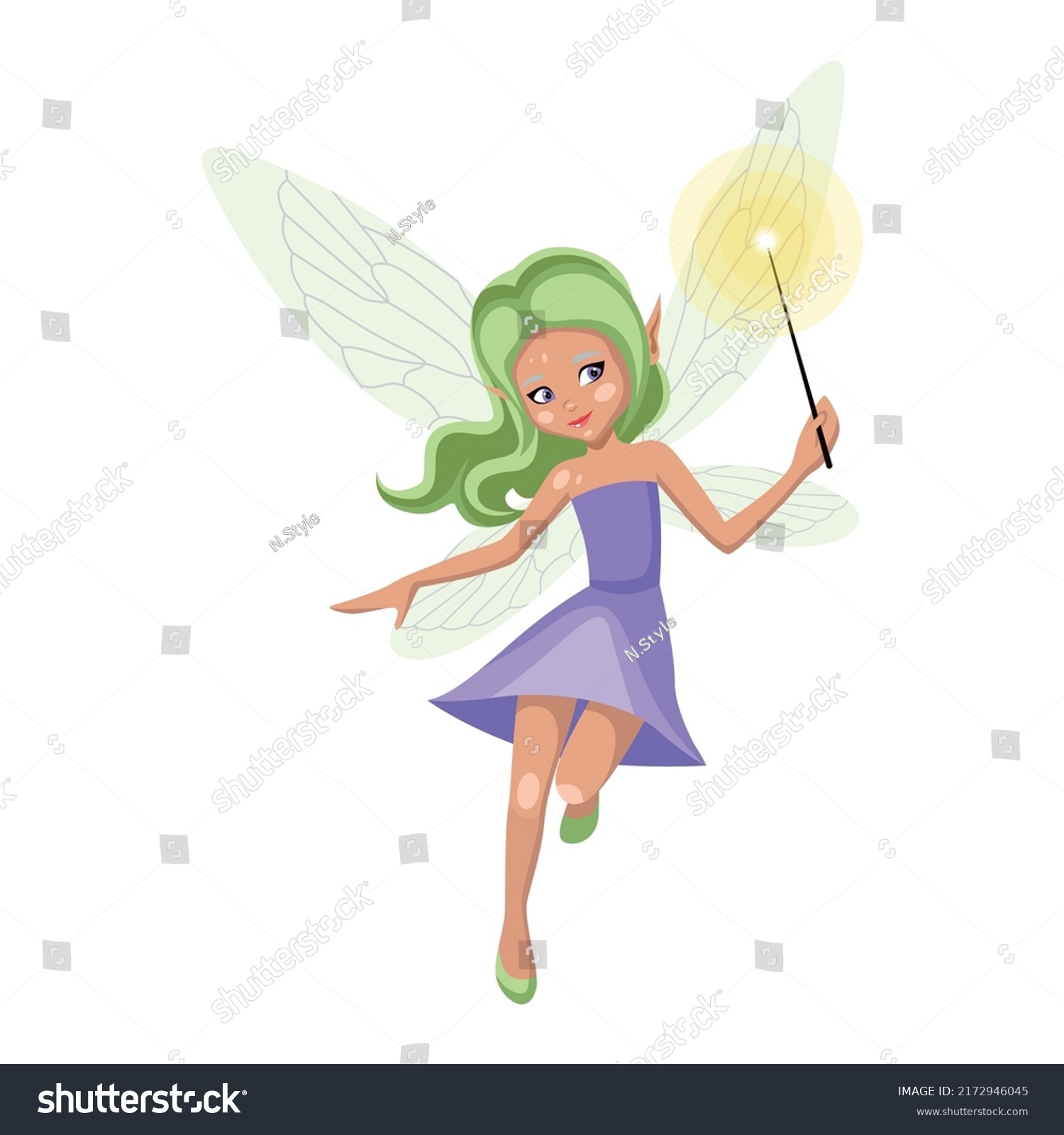 Cartoon Magic Fairie Collection Cute Fairytale Stock Vector (Royalty ...