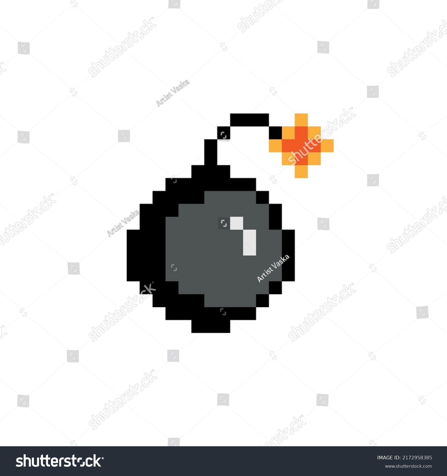 8 Bit Pixel Bomb Vector Illustration Stock Vector (Royalty Free ...