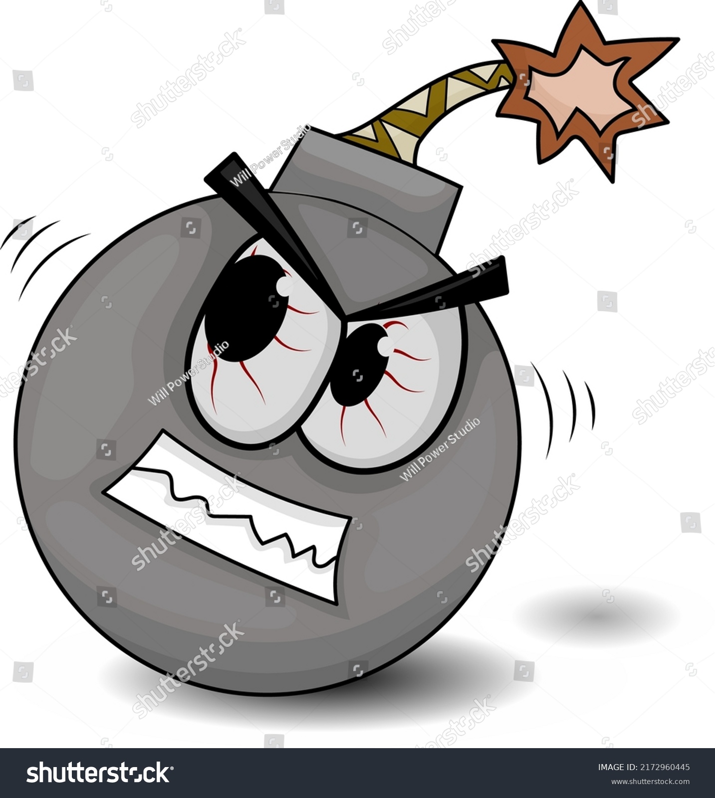 Funny Angry Cartoon Bomb Character About Stock Vector (Royalty Free ...