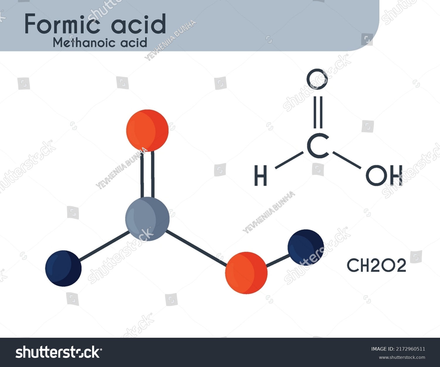 Formic Acid Molecule Structure Carbonous Acid Stock Vector (Royalty ...