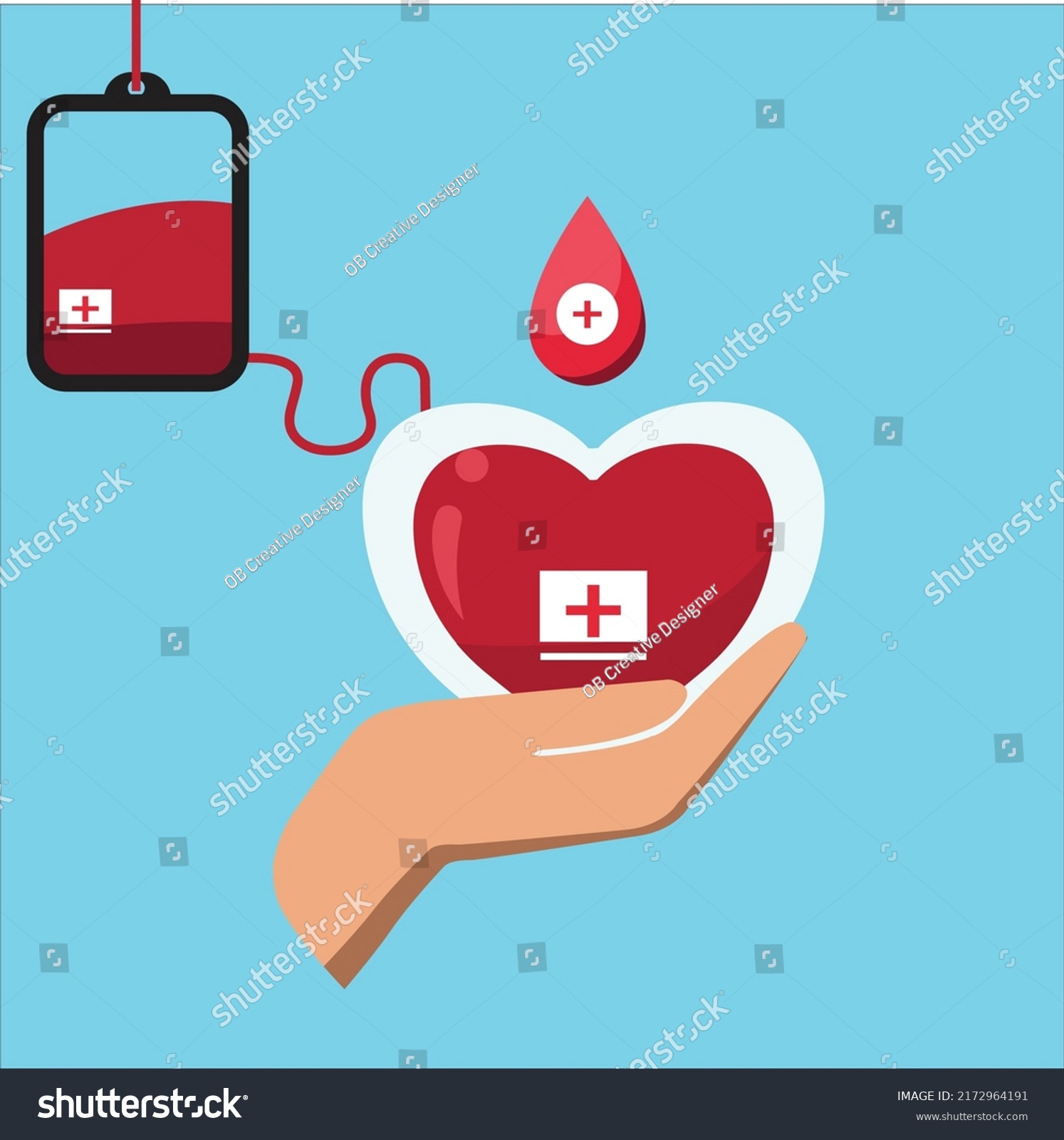 Friendly Blood Donor Daydonate Blood Concept Stock Vector (Royalty Free ...