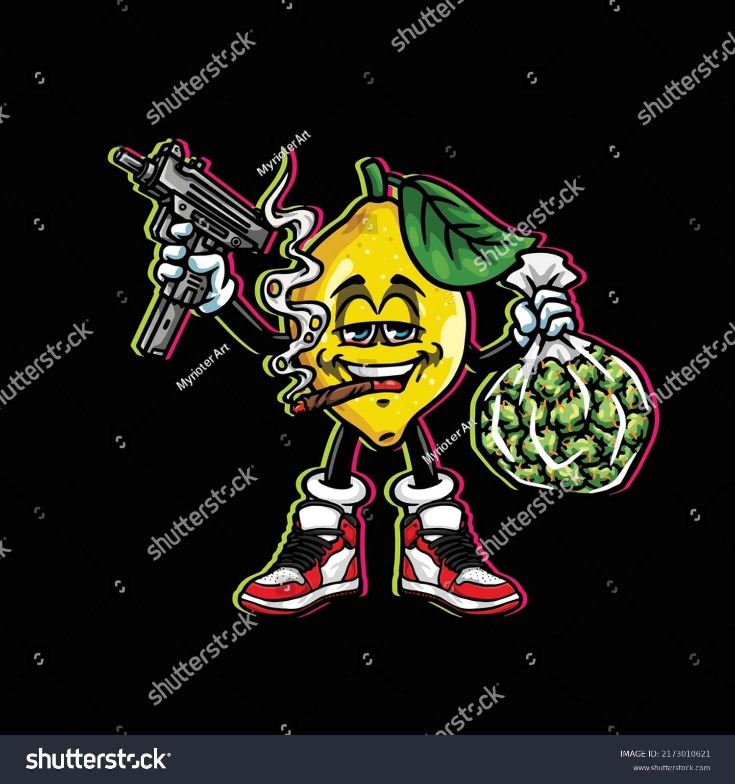 Lemon Fruit Vector Smoking Bong Joint Stock Vector (Royalty Free ...