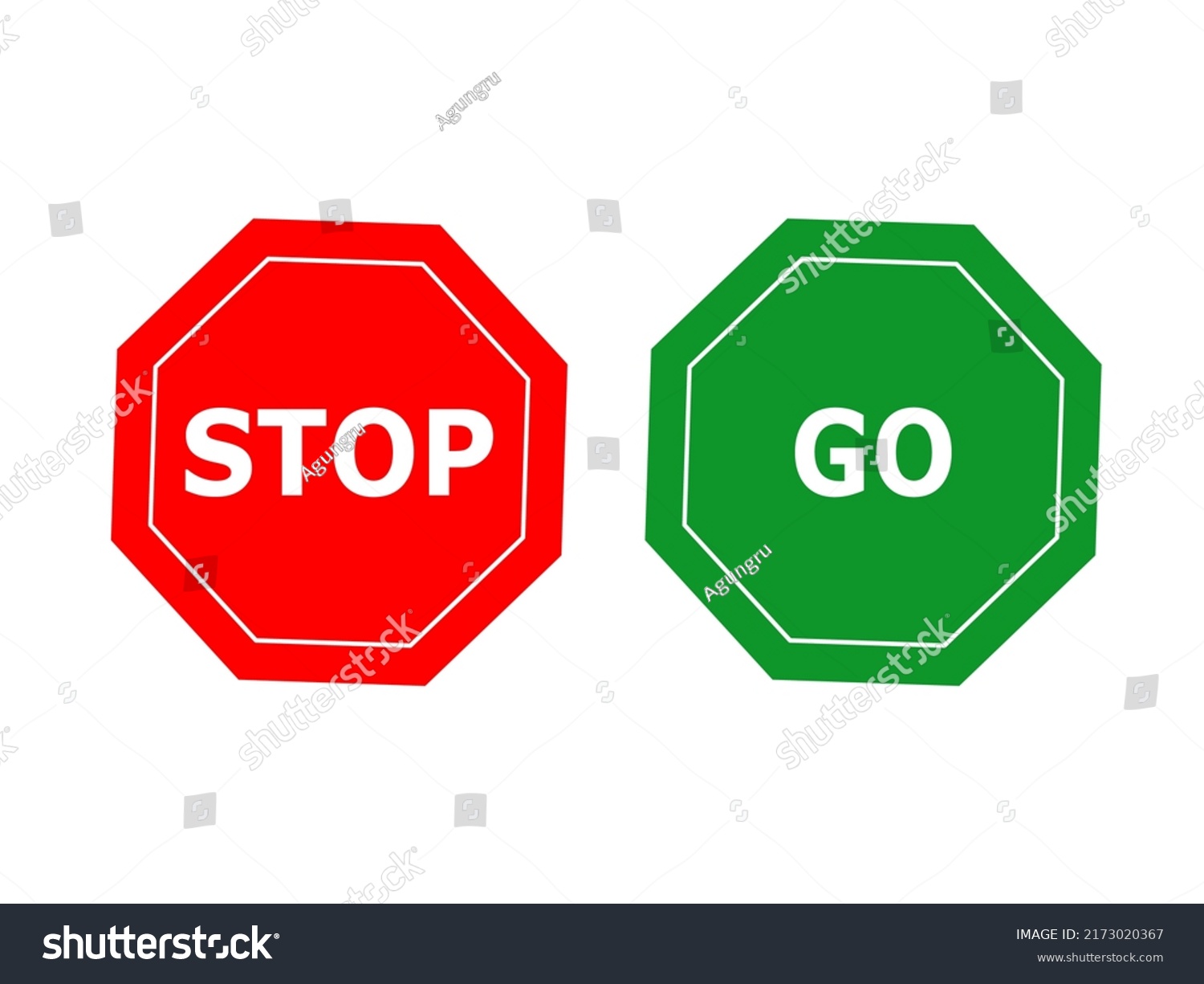 Stop Go Sign Octagonal Red Stop Stock Vector (Royalty Free) 2173020367 ...