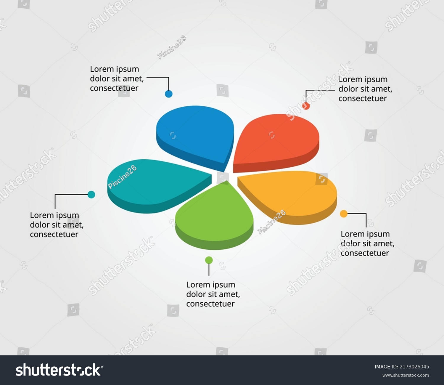 Flower Template Infographic Presentation 5 Element Stock Vector ...