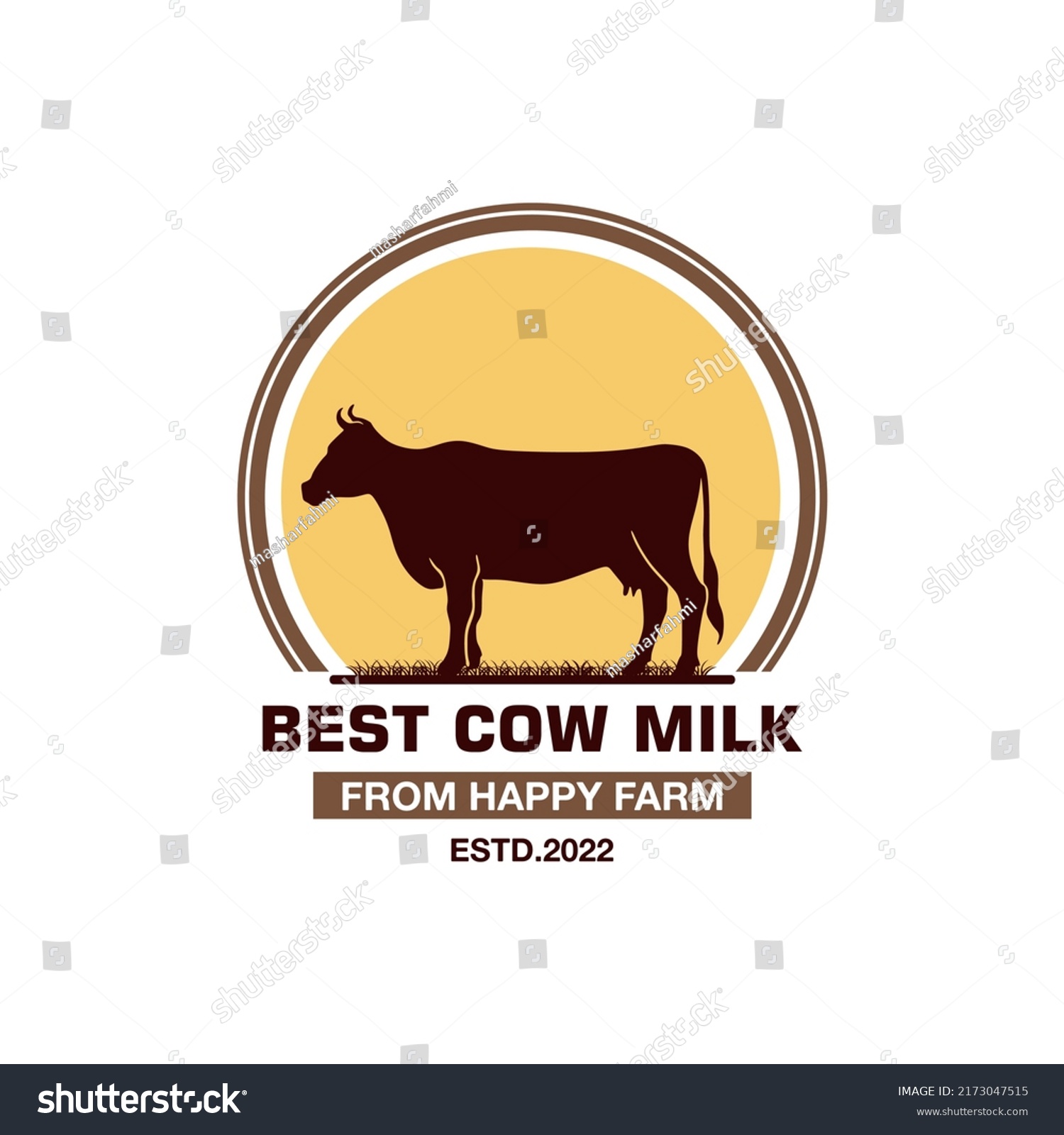 Best Cow Milk Logogreay Silhouette Dairy Stock Vector (Royalty Free ...