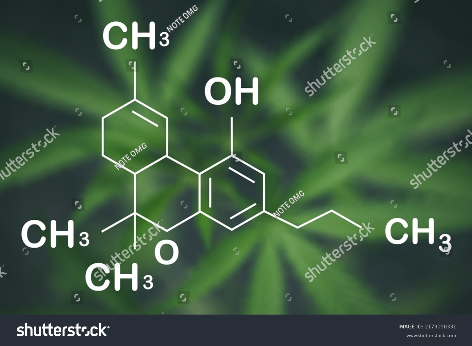 Tetrahydrocannabinol Thc Cannabis Structural Formula Isolated Stock ...