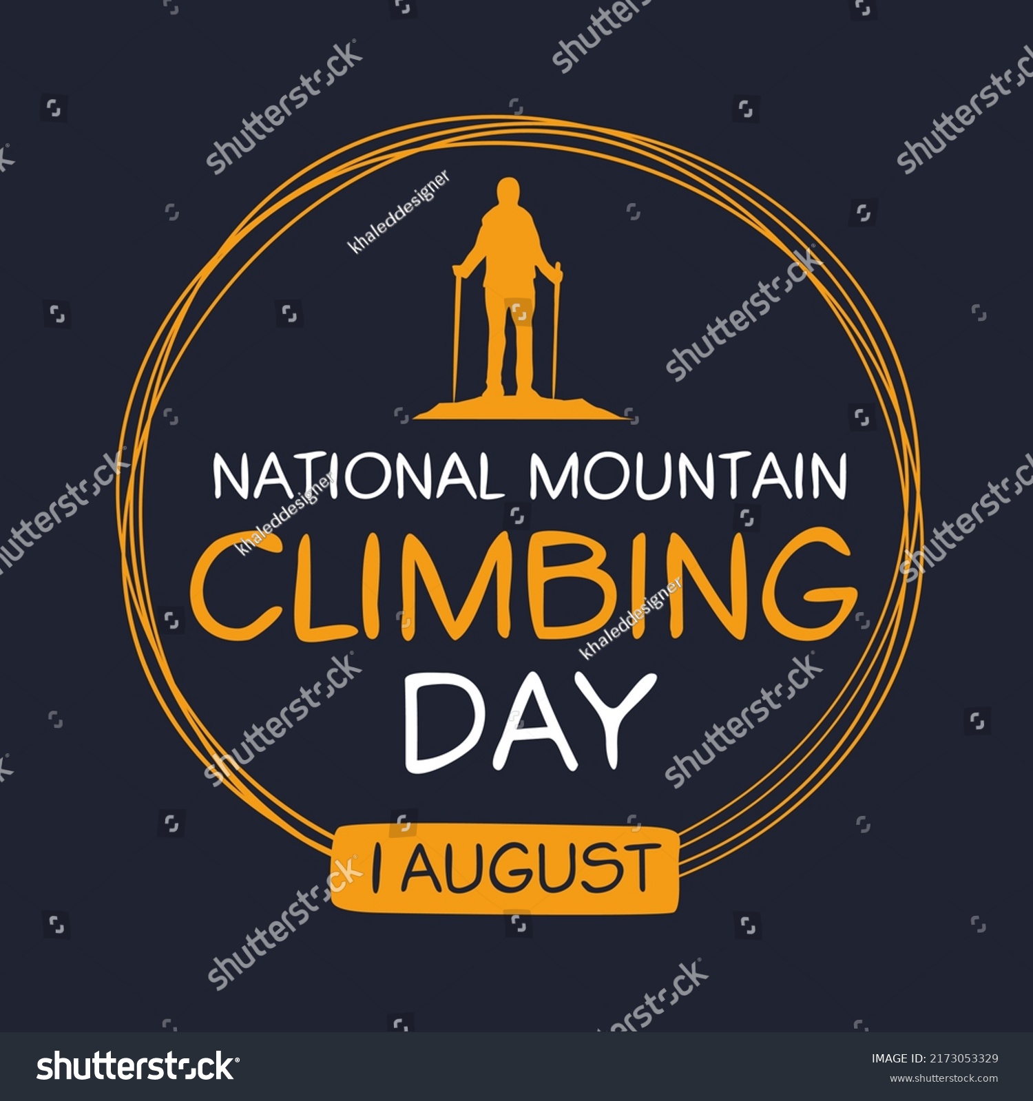 National Mountain Climbing Day Held On Stock Vector (Royalty Free