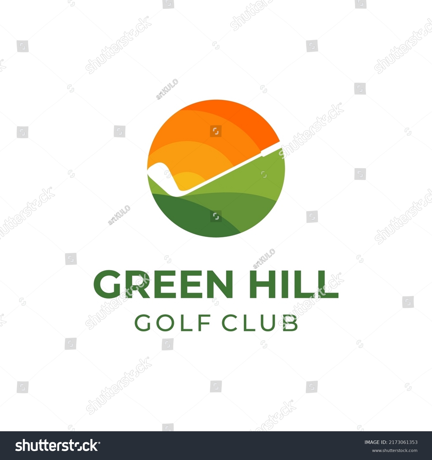 Green Golf Logo Designsimple Golf Club Stock Vector (Royalty Free ...