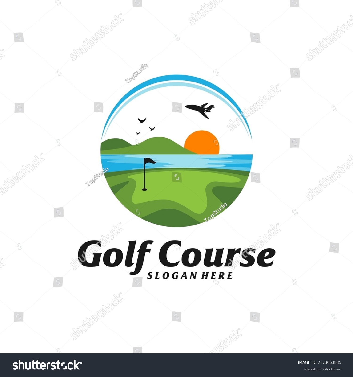 Golf Course Logo Design Template Golf Stock Vector (Royalty Free ...