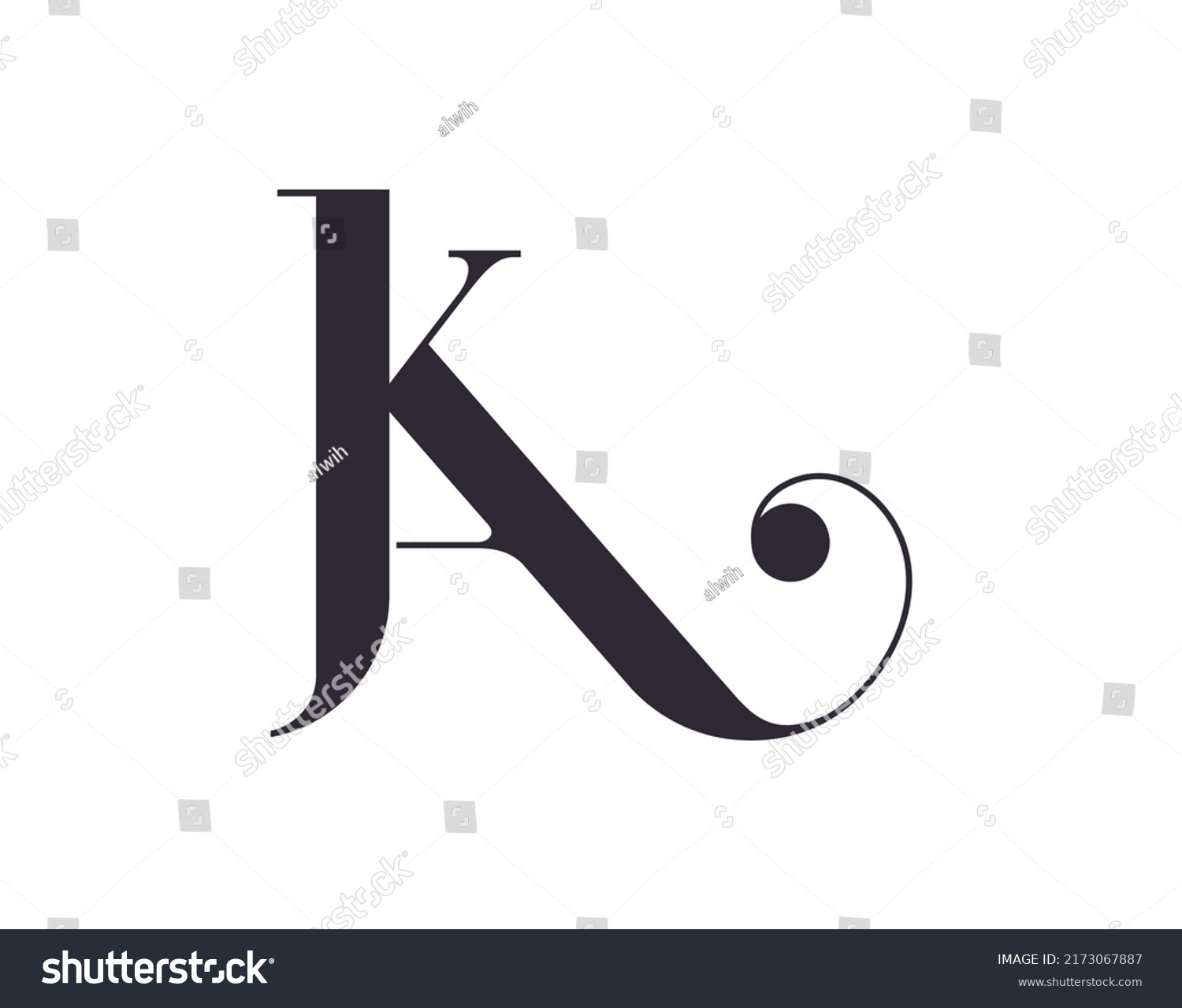 K Letter Monogram Elegant Luxury K Stock Vector (Royalty Free ...