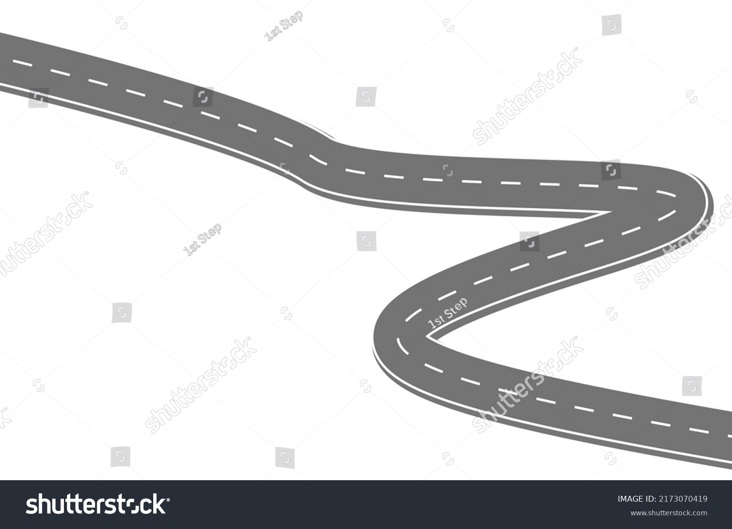 Roadway Journey Future Asphalt Street Isolated Stock Vector (Royalty ...