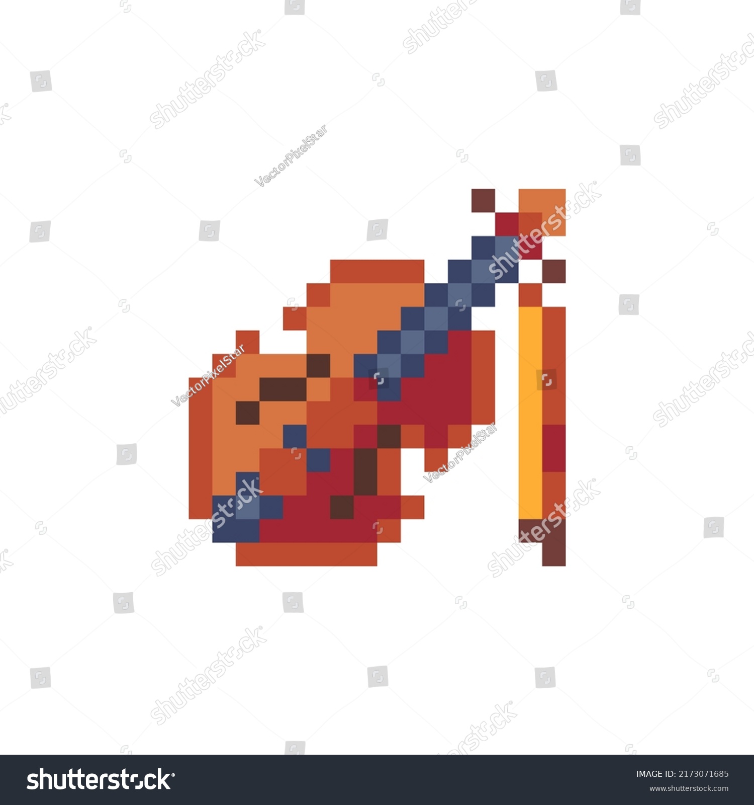 Violin Musical Instrument Pixel Art Icon Stock Vector (Royalty Free ...